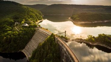 The Urftalsperre Dam on the Eifelsteing in the Eifel National Park