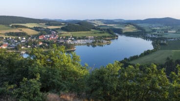 A view of Heringhausen and the Diemel from the Sankt Muffert viewpoint